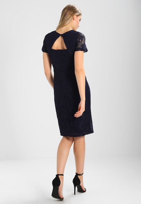 Granatowa ołowkowa koronkowa sukienka Dorothy Perkins, rozmiar 34