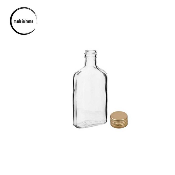 10xButelka piersiówka 100ml + zakrętki złote
