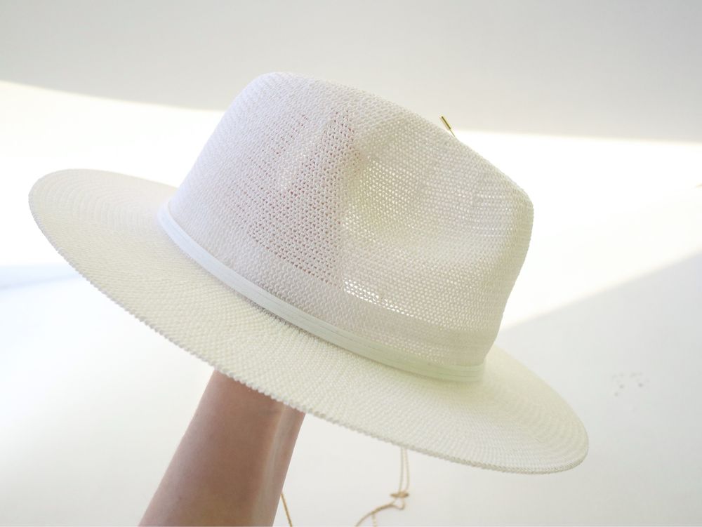 Шляпа федора білий капелюх літній