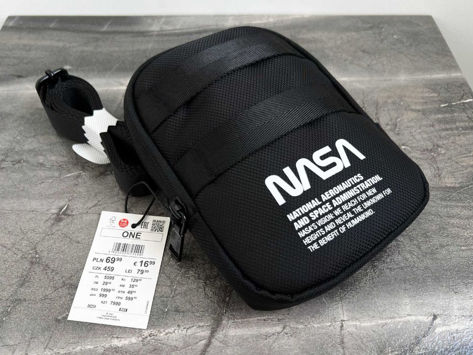 Сумка месенджер NASA від House Brand чорна нова