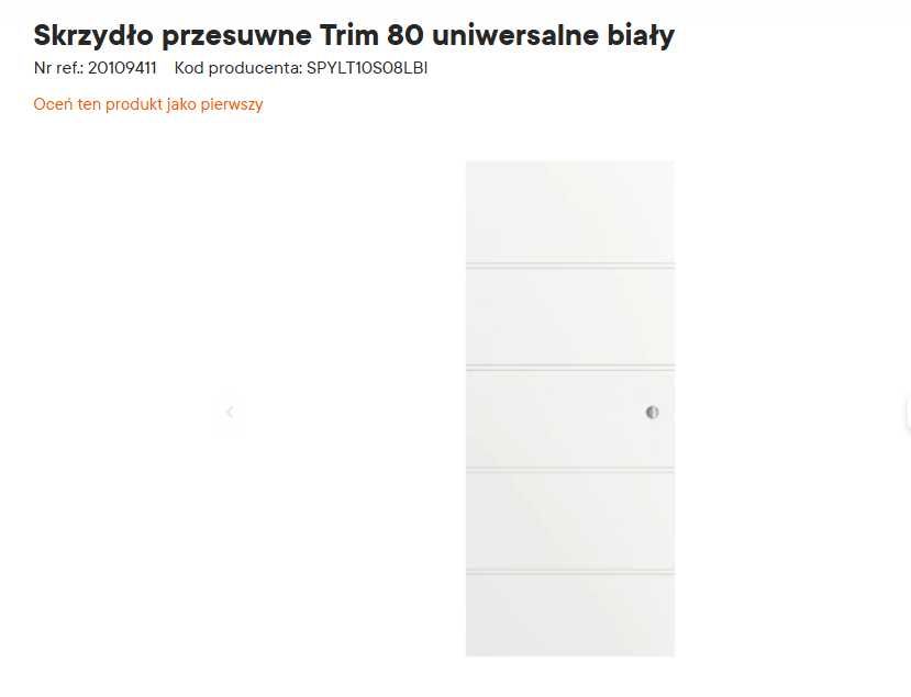 Nowe Drzwi Trim 70/80 ,System przesuwny do skrzydeł 80 biał z drzwiami