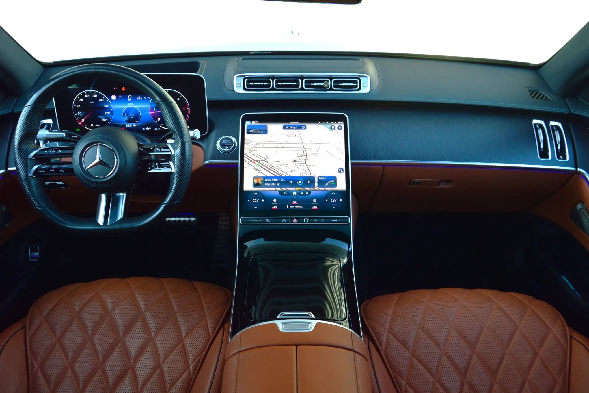 Mercedes-Benz Klasa S 400D AMG 4Matic SalonPL 1Wł Cesja Pneumatyka/Panorama/Burmester/HeadUp
