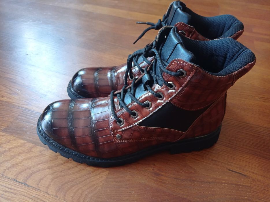 Buty męskie wysokie HARZONLY 43 brąz skóra trapery