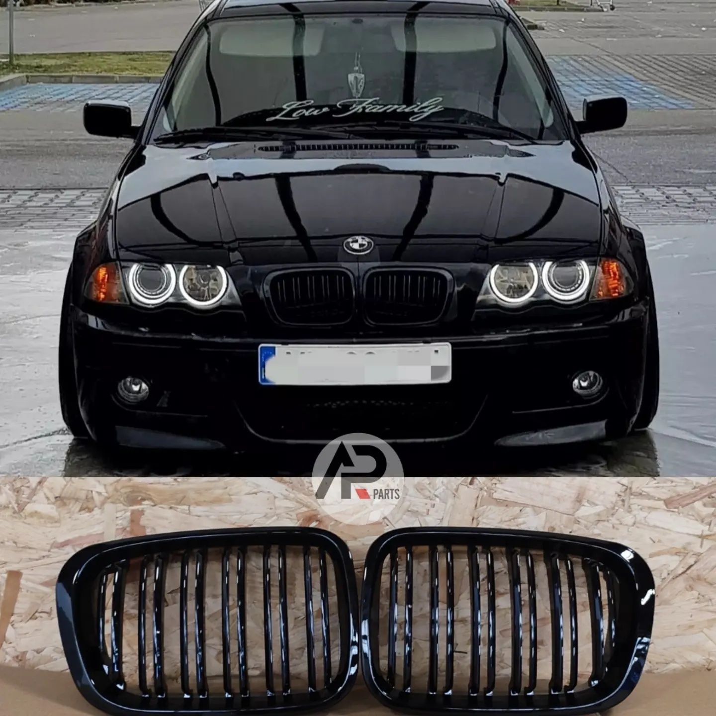 BMW série 3 E46 Grelhas duplas Mperformance Preto brilhante