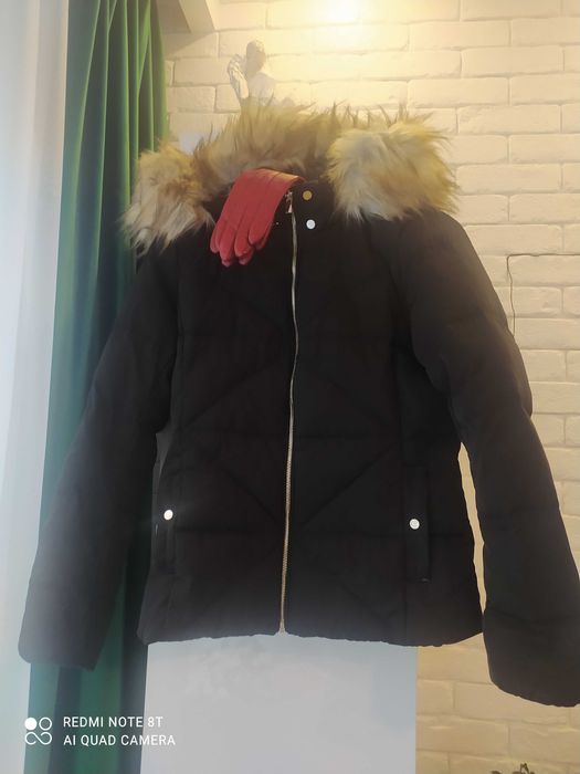 puchowa Porzadna kurtka bomberka r 38 futerko  firmowa  pierze puch