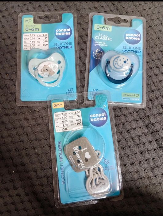 Nowe smoczki+zawieszka