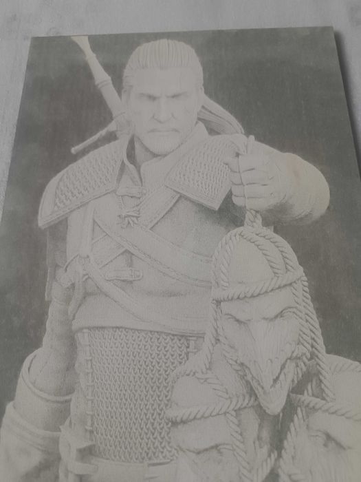 Obraz Wiedźmina wypalany laserowo