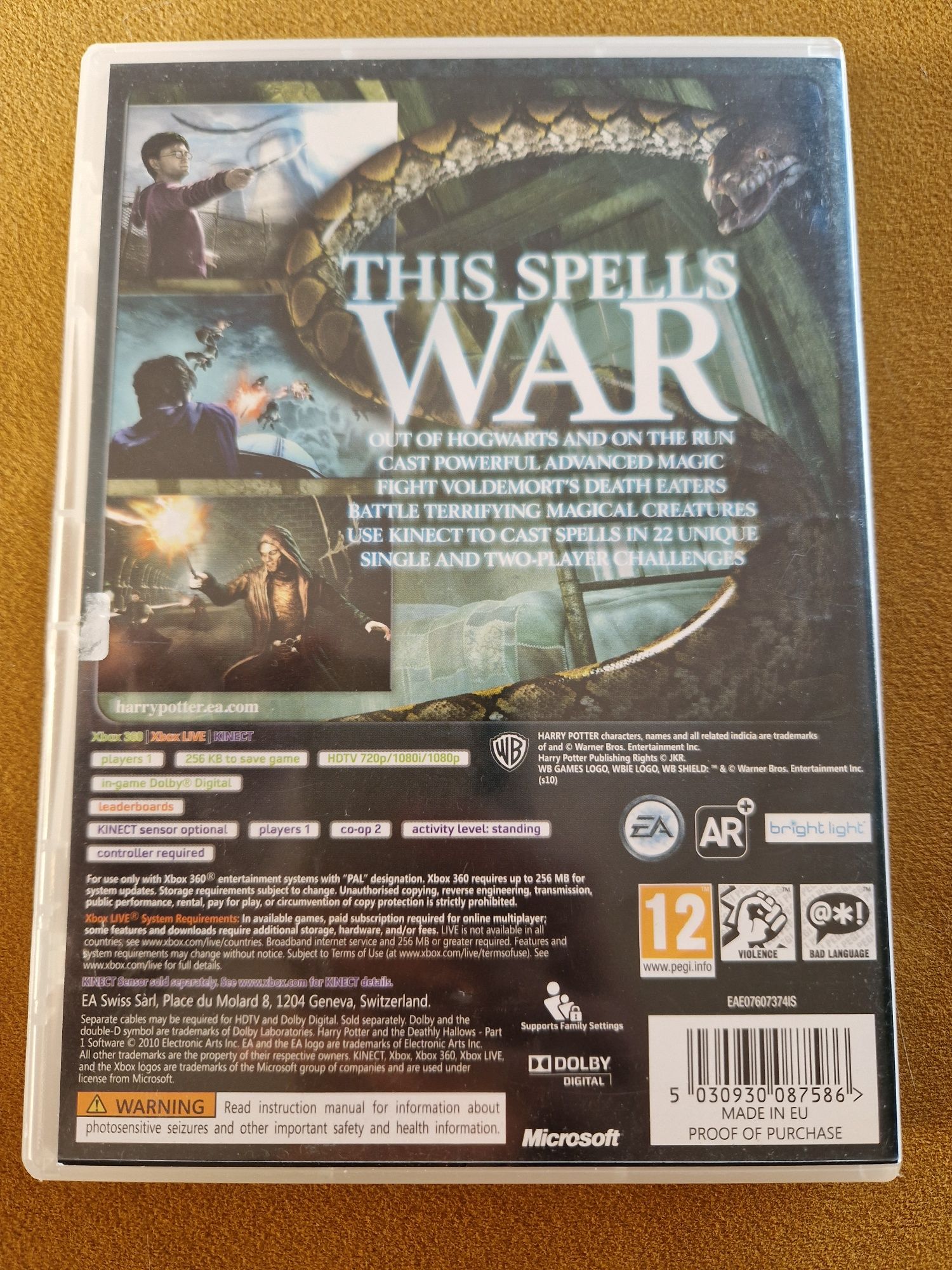 Gra Harry Potter and the deathly hallows part 1 na Kinect Xbox 360