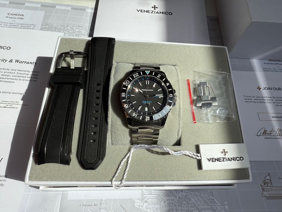 OKAZJA!!! Venezianico Nereide GMT Ceratung z dodatkowym paskiem!