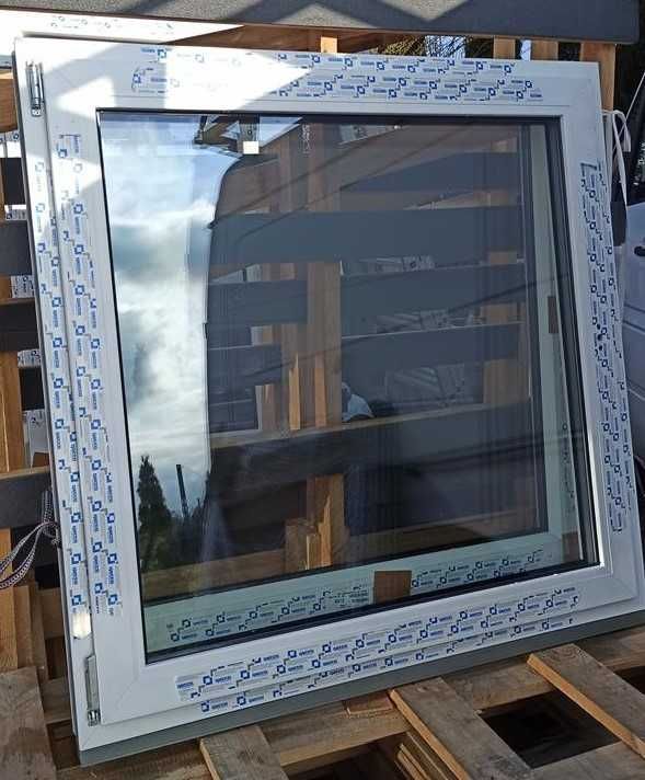 OKNO 120x120 RU, 115x113, NOWE od ręki BIAŁE, 2 szyb, 3 szybowe Uw0,84