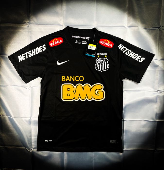 (M) Retro Czarna T-shirt #11 Neymar JR Santos Koszulka Sezonu 2011-12