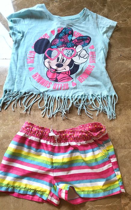 Летний набор шорты+футболка Минни Маус Disney, размер 110-116см/5-6лет