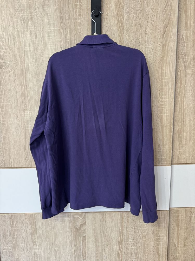 Koszulka Polo Lacoste XL fioletowa długi rękaw longsleeve plus size