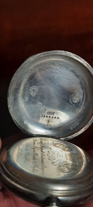 Relógio de bolso antigo Omega em prata 15 rubis