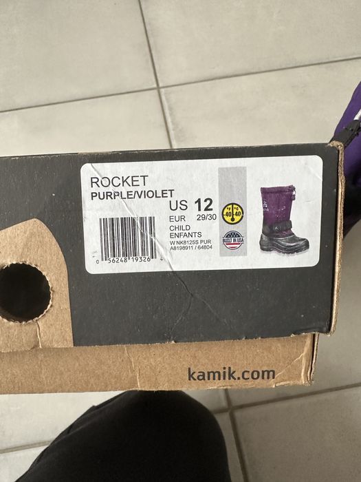 Чоботи kamik 12 для дівчинки 29/30