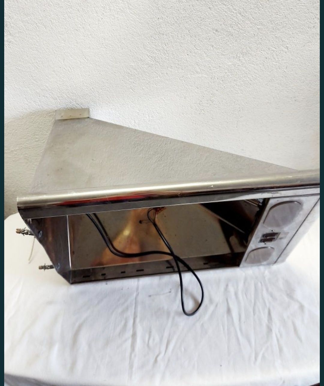 Solidny okap kuchenny szer. 50 cm inox stal srebrny oświetlenie
