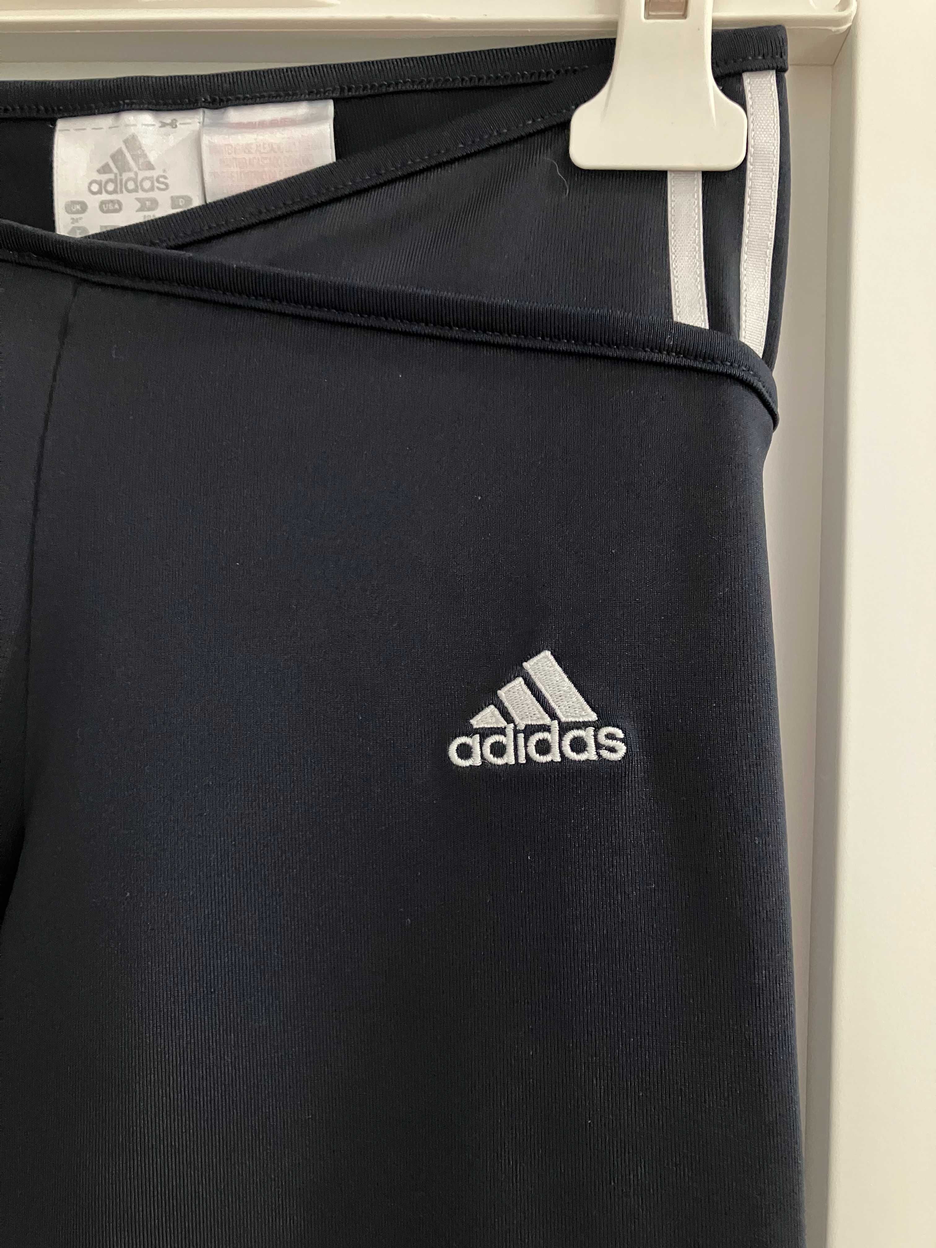 Adidas granatowe legginsy Y2K niski stan rozszerzana nogawka