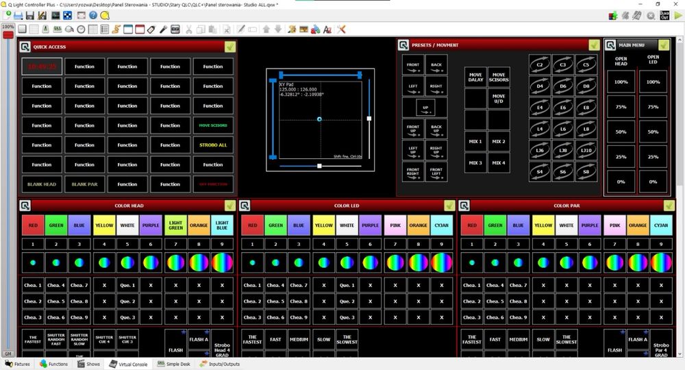 Panel Sterowania | DMX512 | DJ | Własne światła | Programowanie | QLC+