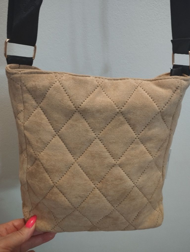 Nowa torba na ramię w kolorze khaki z marki M&M BAGS.