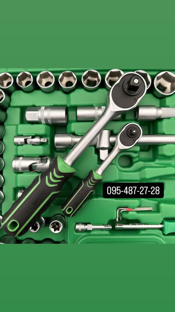 Набір інструментів 108 од INTERTOOL ET-6108sp на дві тріскачки в кейсі