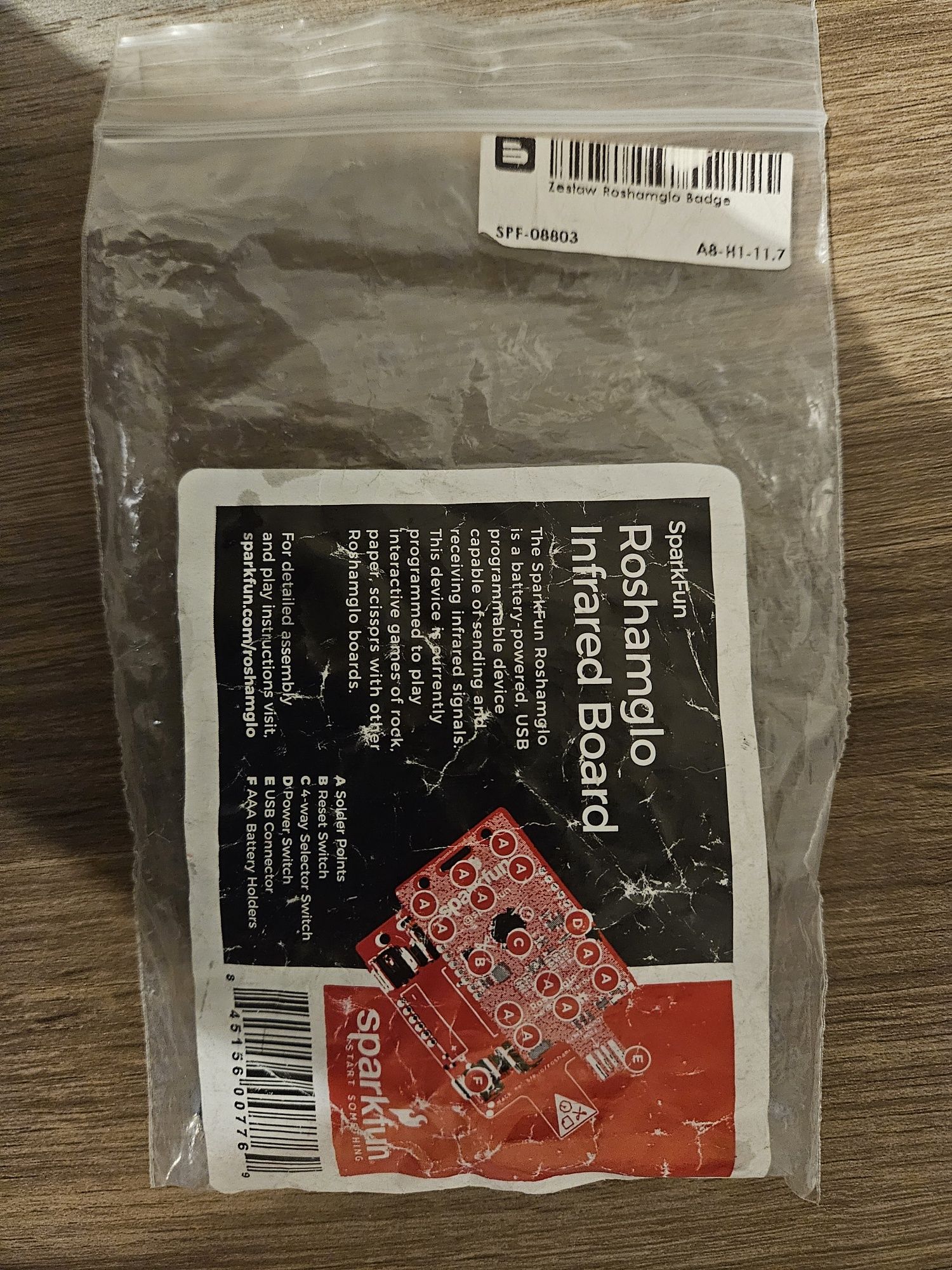 Zestaw do gry papier kamień nożyce SparkFun roshamglo badge