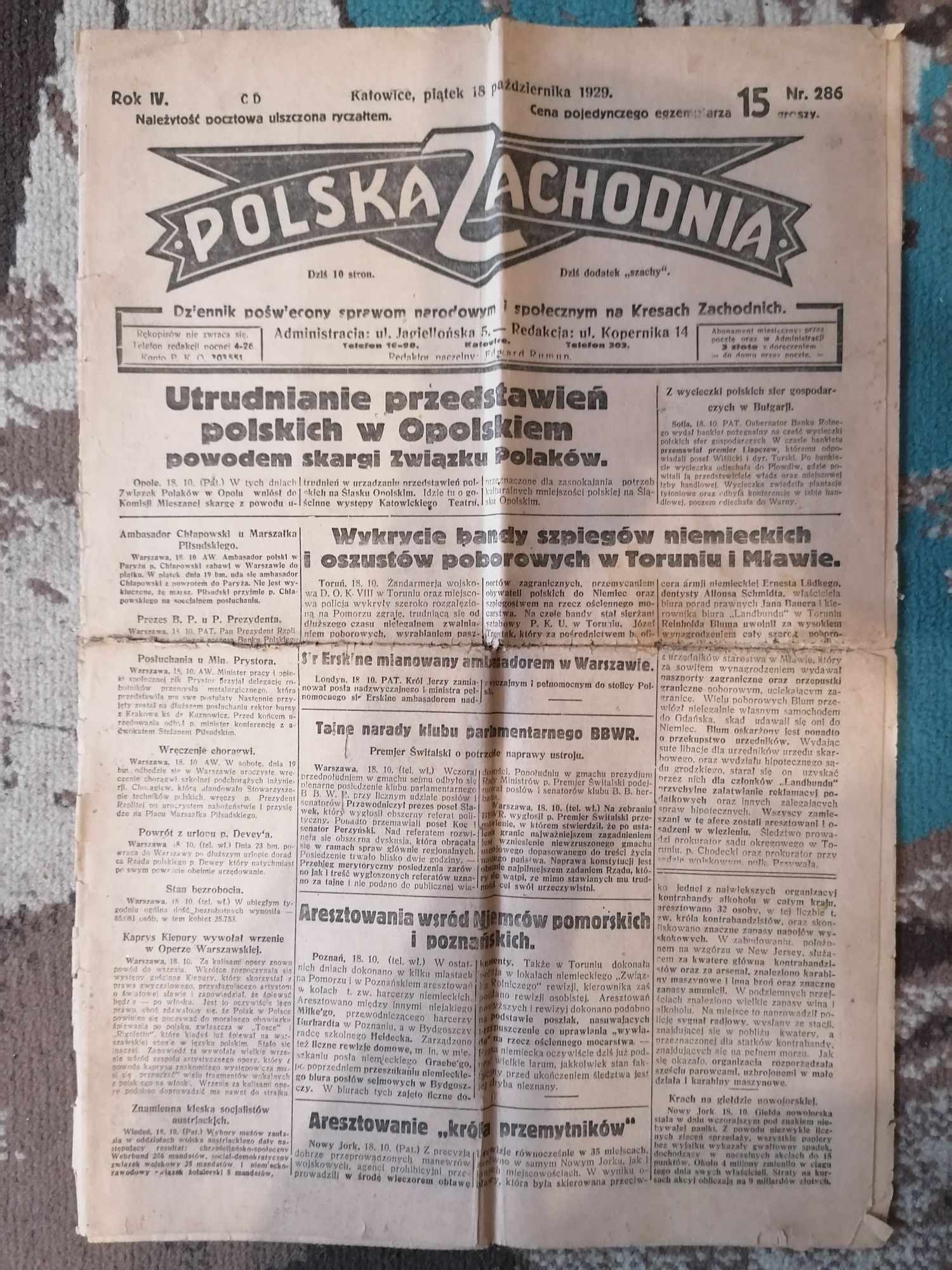 Sprzedam stara Polska gazetę z 1929 roku. ORGINAL
