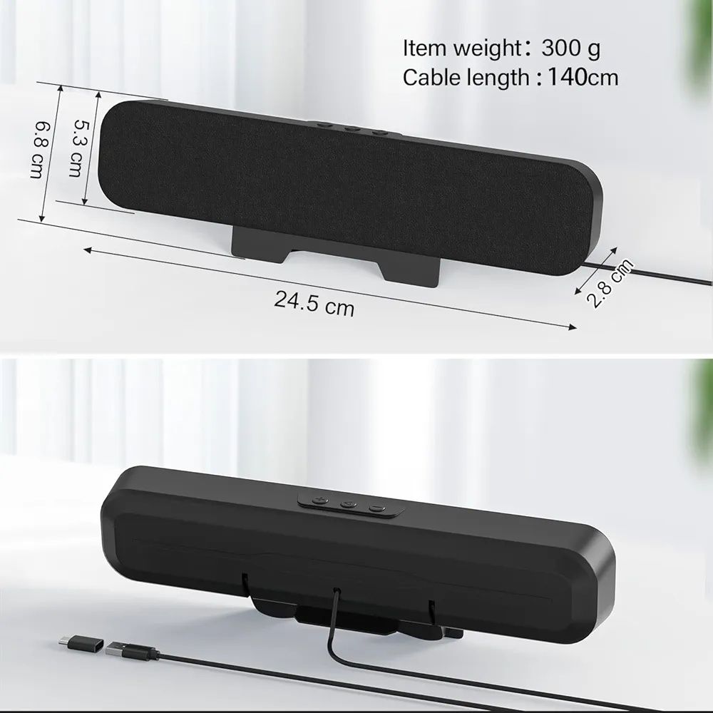 soundbar, mały głośnik do komputera PC, laptopa