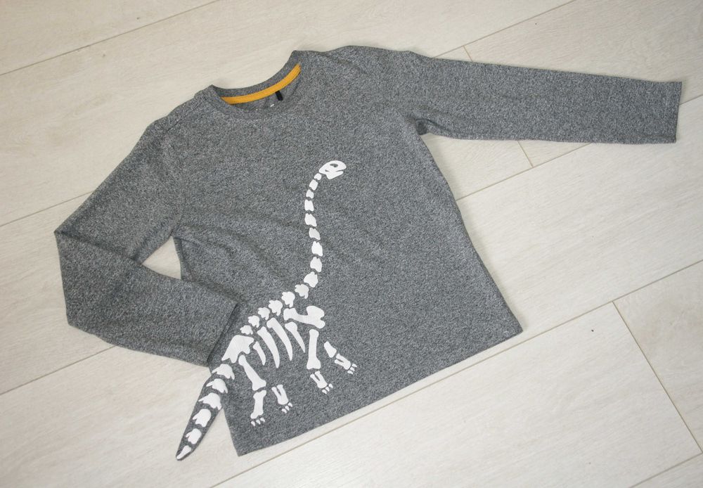 5.10.15 t szara melanżowa bluzeczka z dinozaurem 3D