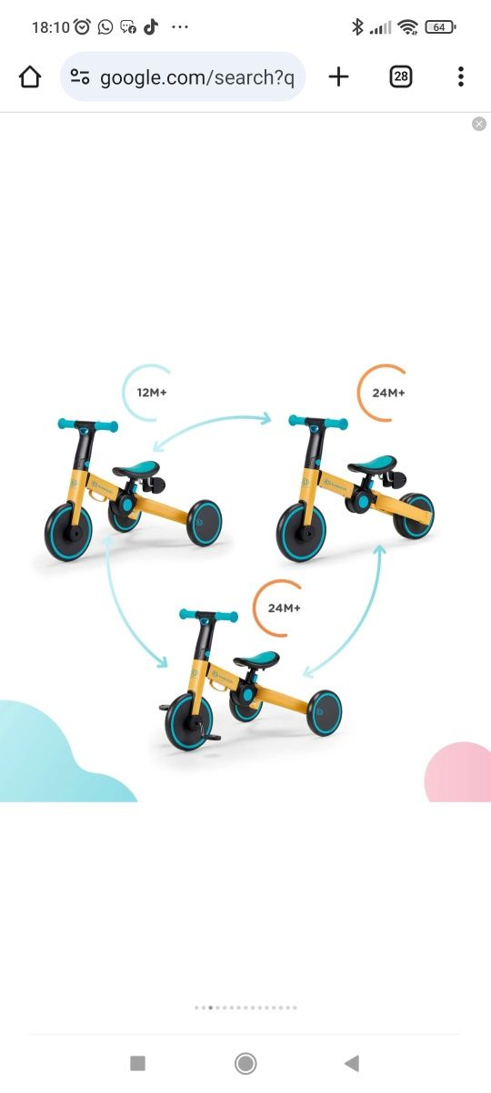 bicicleta / triciclo de equilíbrio bebé e criança