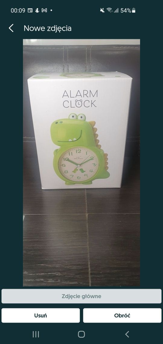 Budzik dinozaur zielony