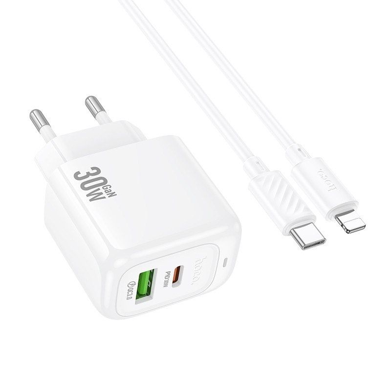 Швидка Зарядка iPhone 30W USB + Type-C / Hoco CS55A type-c to ligtning