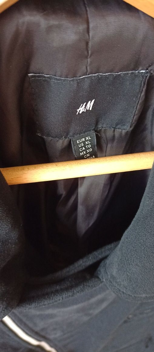 Czarna ramoneska zamszowa H&M rozmiar  XL zapinana na zamek, kieszenie