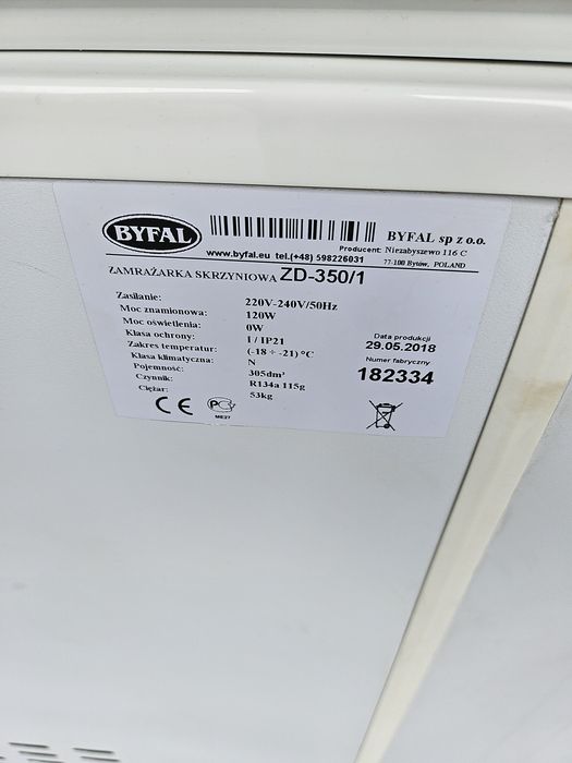 Zamrażarka skrzyniowa Byfal ZD 350