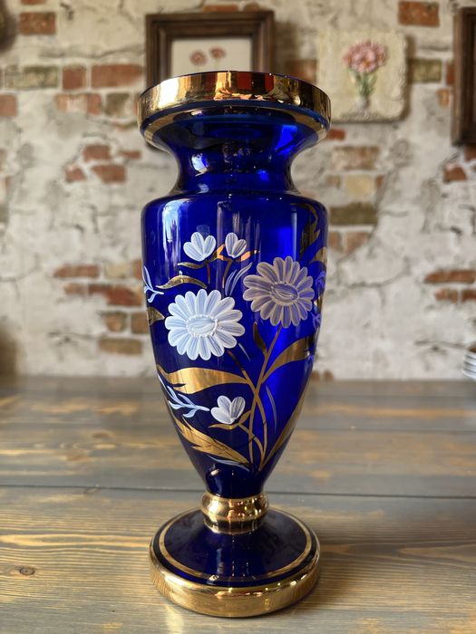 Ваза.Клуазоне.Кобальт.Марганец виноград.Стекло.Хрусталь.СССР.