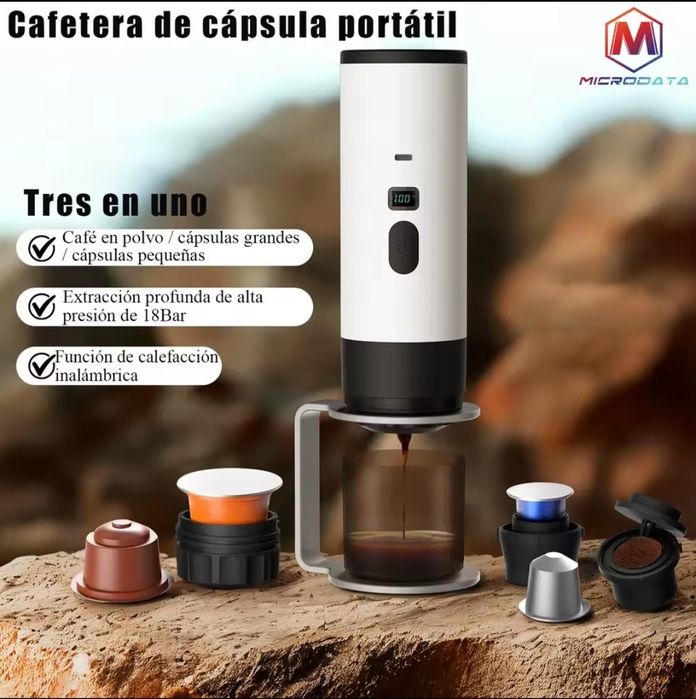 Máquina de café portátil a bateria