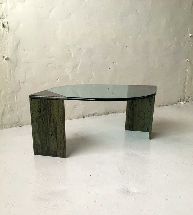 Stolik granit szkło lata 80 90 vintage design #51