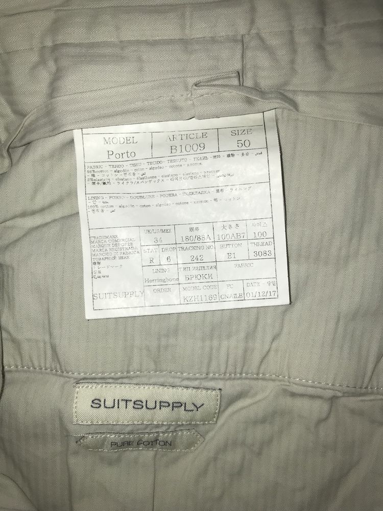 Мужские чиносы брюки штаны SuitSupply рубашка футболка оригинал