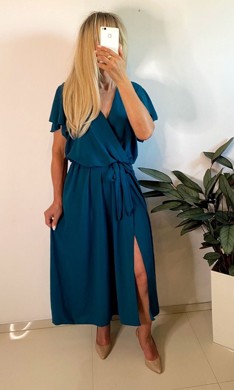 Sukienka plus size 4xl 5xl 6xl komunia chrzest wesele wyszczuplająca 4