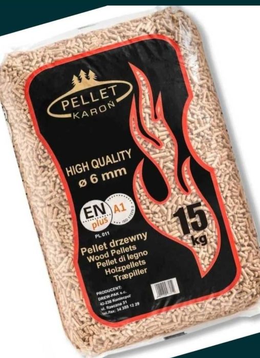 Pellet Pelet Karoń z certyfikatem A1 EN Plus