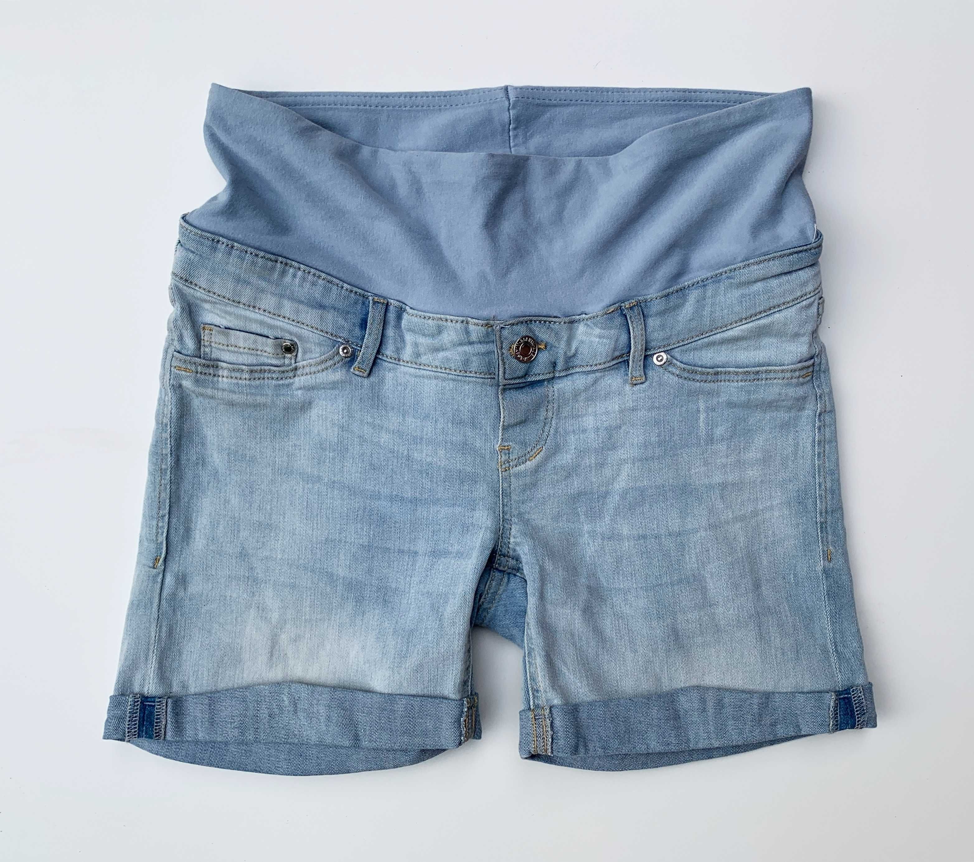 Spodenki H&M Mama Dzinsowe M 38 Shorts Low Rib Jeansowe