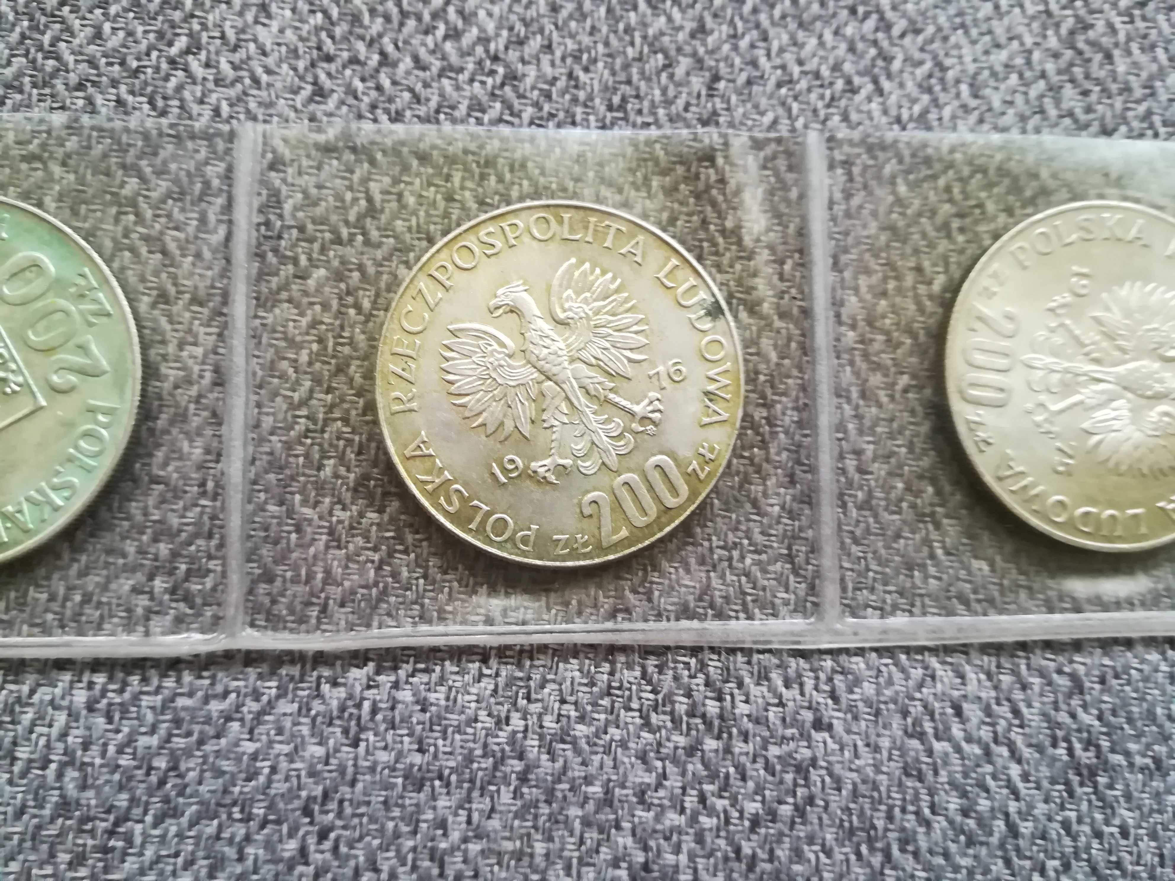 monety 200 złotych prl 1974r 1975r 1976r