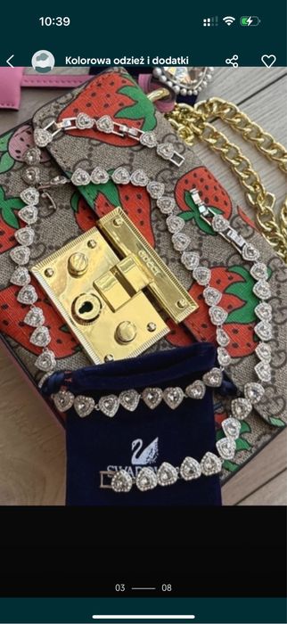 Komplet naszyjnik i bransoletka zestaw bizuterii