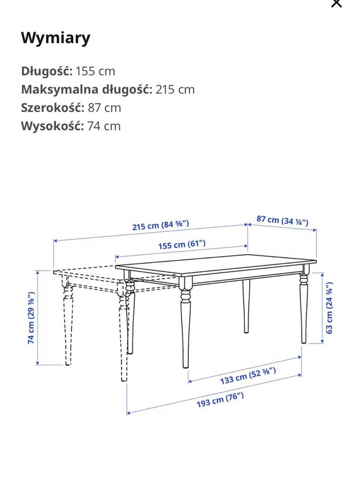 Stół czarny rozkladany