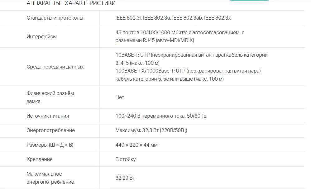 48-портовый коммутатор TP-LINK (TL-SG1048 rev. 6.0)