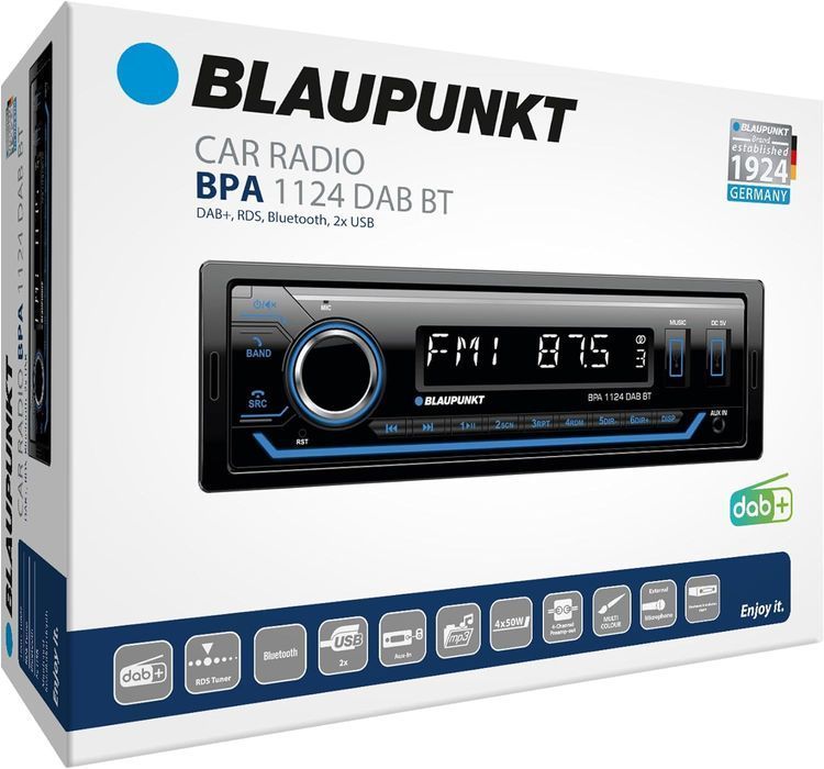 Blaupunkt Bpa 1124 Dab Bt Radio 1-Din Dab+ Bluetooth 2 X Usb Aux Rgb