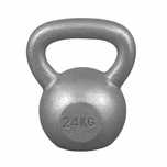 Kettlebell żeliwny 24 kg, srebrny