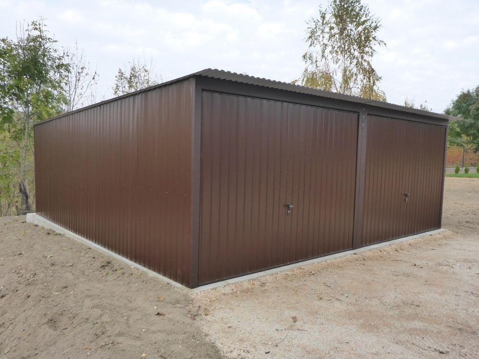 Garaż blaszany 6x5 6x6 dwa stanowiska Blaszak podwójny Garaże blaszane