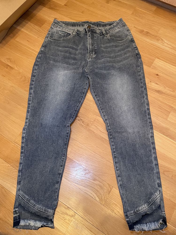 Spodnie jeansowe wysoki stan XL