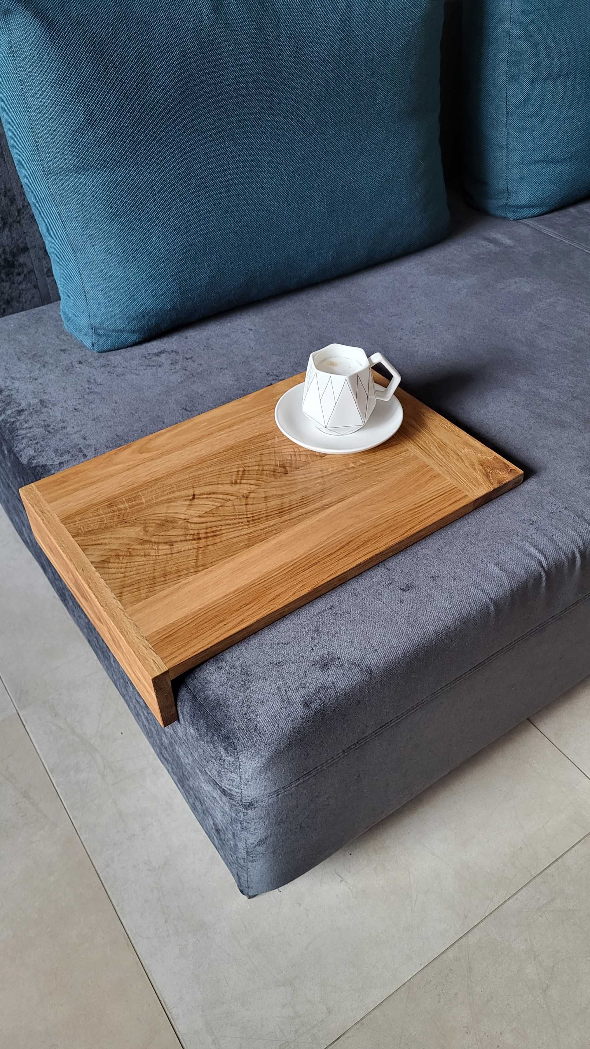 Stolik kawowy kanapowy Lazy table prostokątny 34 x 48 x 8cm dąb
