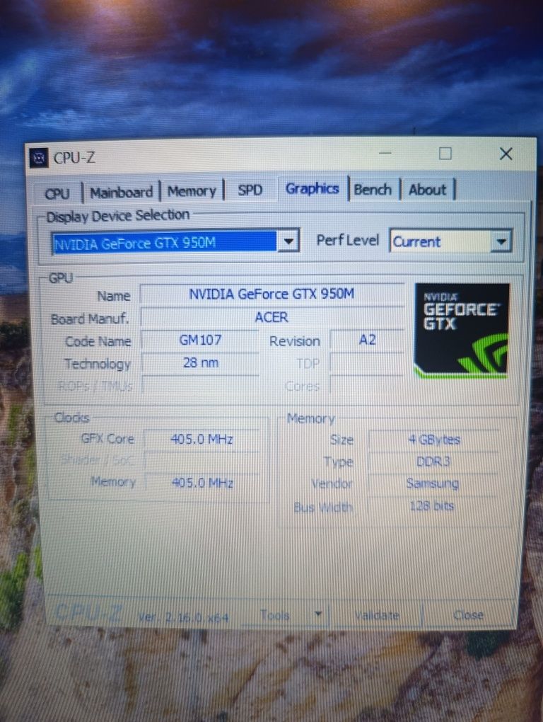 Laptop acer i7 16 Giga ram ddr4 grafika 4 Giga